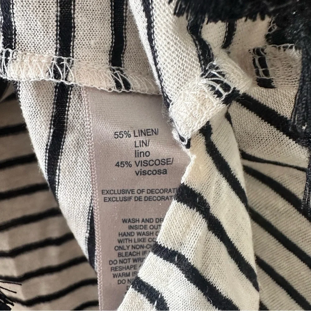 Rafaella-linen Blend Tassel Embroidered Summer Top - Picture 7 of 8